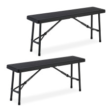 Set skladacích záhradných lavíc RD49607, čierna