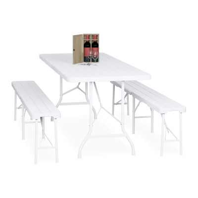 Set skladacieho záhradného nábytku RD49587, biela