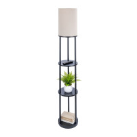 Stojaca lampa s 3 policami RD52499, čierna