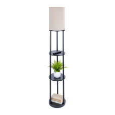 Stojaca lampa s 3 policami RD52499, čierna