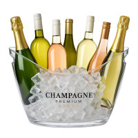 Veľké plastové vedro na ľad a chladič nápojov Relaxdays RD48735, 8 l – priehľadné Veľké plastové vedro na ľad a chladič nápojov Relaxdays RD48735, 8 l – priehľadné