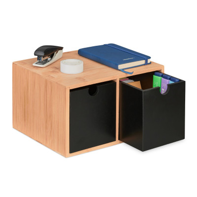 Organizér na stôl s 2 zásuvkami RD48007, čierny