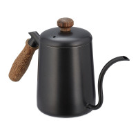 Kovový čajník s drevenou rukoväťou RD44120, čierny 550 ml