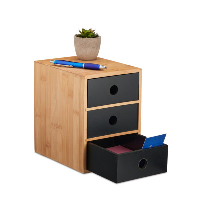 Organizér na písacie potreby s 3 zásuvkami RD48006, čierny
