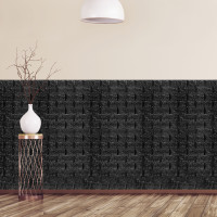 Samolepiace 3D panely s tehlovým vzhľadom RD26763, čierna 5ks Samolepiace 3D panely s tehlovým vzhľadom RD26763, čierna 5ks