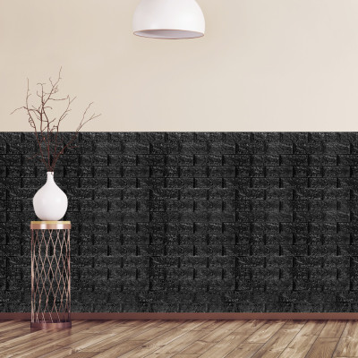 Samolepiace 3D panely s tehlovým vzhľadom RD26763, čierna 20ks Samolepiace 3D panely s tehlovým vzhľadom RD26763, čierna 20ks