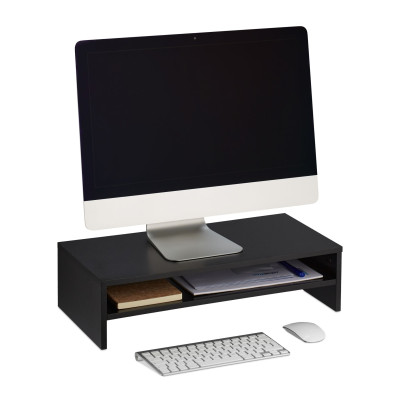 Ergonomický stojan pod monitor s policou Relaxdays – čierny (RD10047342) Ergonomický stojan pod monitor s policou Relaxdays – čierny (RD10047342)