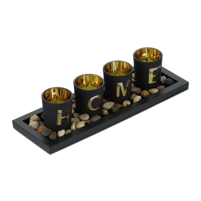 Dekorácia na čajovú sviečku s nápisom Home RD41592