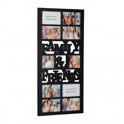 Fotorám Family and Friends na 10 fotiek, čierny, 75x35cm Fotorám Family and Friends na 10 fotiek, čierny, 75x35cm