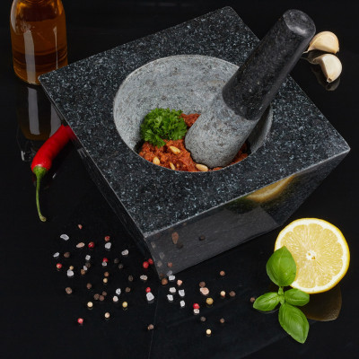 Mažiar s tĺčikom, Granit 19,5 cm, RD9963 Mažiar s tĺčikom, Granit 19,5 cm, RD9963