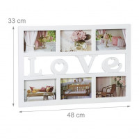 Fotorám Love na 6 fotiek, biely, gm 2432, 48x33cm Fotorám Love na 6 fotiek, biely, gm 2432, 48x33cm