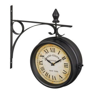 Staničné hodiny obojstranné RD39588 čierna, 22cm Staničné hodiny obojstranné RD39588 čierna, 22cm