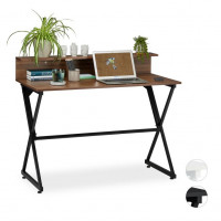 Písací stolík s policou RD6055, čierna-hnedá 90 cm