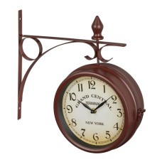 Obojstranné staničné hodiny Grand Central RelaxDays RD39582, vintage hnedé 35 cm Obojstranné staničné hodiny Grand Central RelaxDays RD39582, vintage hnedé 35 cm