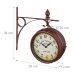 Obojstranné staničné hodiny Grand Central RelaxDays RD39582, vintage hnedé 35 cm Obojstranné staničné hodiny Grand Central RelaxDays RD39582, vintage hnedé 35 cm