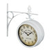 Obojstranné biele staničné hodiny Relaxdays RD10039581 s tichým chodom – Vintage style Obojstranné biele staničné hodiny Relaxdays RD10039581 s tichým chodom – Vintage style