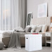 Taburetka s úložným priestorom Relaxdays RD48870, biela umelá koža, skladacia Taburetka s úložným priestorom Relaxdays RD48870, biela umelá koža, skladacia