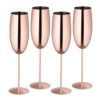 Sada 4ks pohárov na šampanské RD49332, ružová