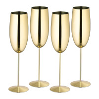 Sada 4ks pohárov na šampanské RD49332, zlatá