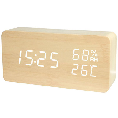 Elektronický budík s teplomerom a  vlhkomerom 15cm, Verk 01772