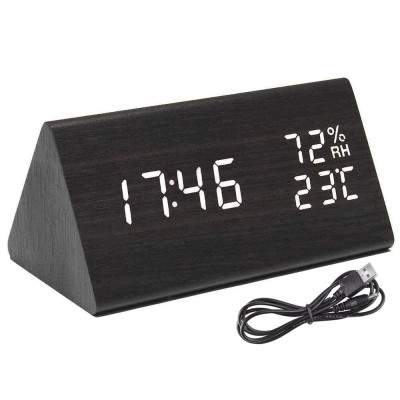 Elektronický budík s teplomerom a vlhkomerom 15cm, Verk 01771 Elektronický budík s teplomerom a vlhkomerom 15cm, Verk 01771