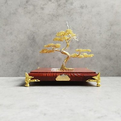Drôtený bonsaj Luxury Collection S- 15x15cm, gold/silver