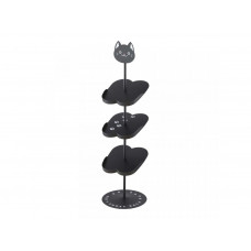 Stojan na detské topánky Yamazaki Cat 7964, na 4 páry, š.18 cm, kov/plast, čierny