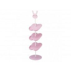 Stojan na detské topánky Yamazaki Cat 7962, na 4 páry, š.18 cm, kov/plast, ružový