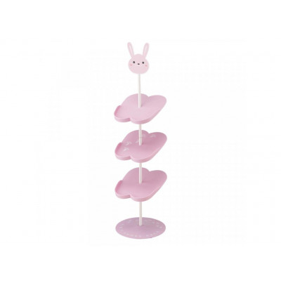 Stojan na detské topánky Yamazaki Cat 7962, na 4 páry, š.18 cm, kov/plast, ružový