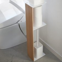 WC stojan Yamazaki Rin Slim Toilet Rack, svetlý