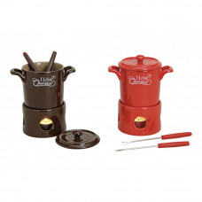 4 dielná sada na fondue keramická, čokoládové fondue, Wur570