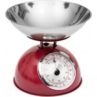 Mechanická retro kuchynská váha 5Five Retro Colors – červená, nerezová miska, do 5 kg
