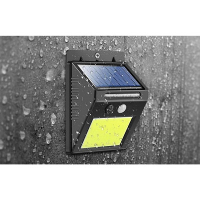 Vodotesná solárna LED lampa IS8814 s detektorom pohybu, čierna Vodotesná solárna LED lampa IS8814 s detektorom pohybu, čierna