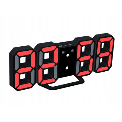 Červené LED hodiny s budíkom VG 458P, 23 cm Červené LED hodiny s budíkom VG 458P, 23 cm
