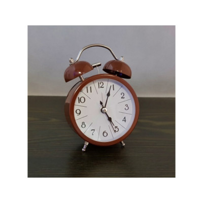 Hnedý budík v retro štýle EuB SM-611, 9 cm Hnedý budík v retro štýle EuB SM-611, 9 cm