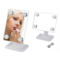 Kozmetické zrkadlo s LED svetlom VG5787, biele