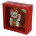 Pokladnička mačka pre šťastie Maneki Neko MB258, červená Pokladnička mačka pre šťastie Maneki Neko MB258, červená