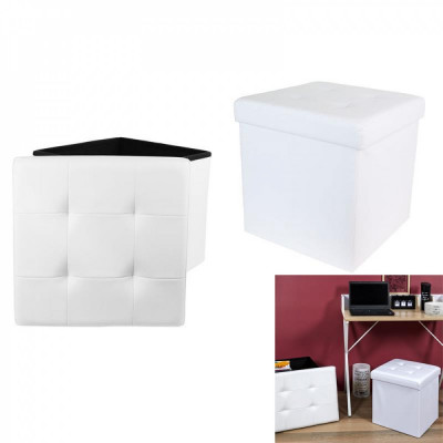 Skladací taburet s vekom Home deco factory HD3402, biely Skladací taburet s vekom Home deco factory HD3402, biely