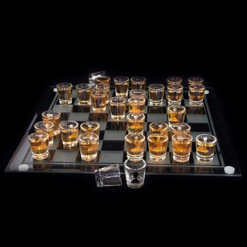 E-shop Alkoholové pohárikové šachy De Luxe 35cm