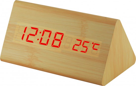 Digitálny LED budík s dátumom a teplomerom EuB8465 RED, 15cm 