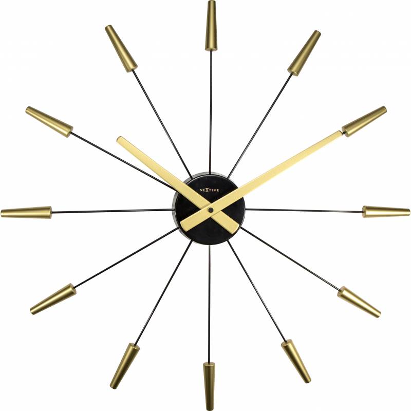 E-shop Dizajnové nástenné hodiny 2610go Nextime Plug Inn gold 60cm