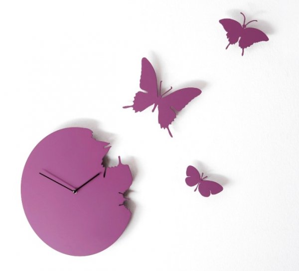 Hodiny Diamantini & Domeniconi Butterfly violet 40cm 