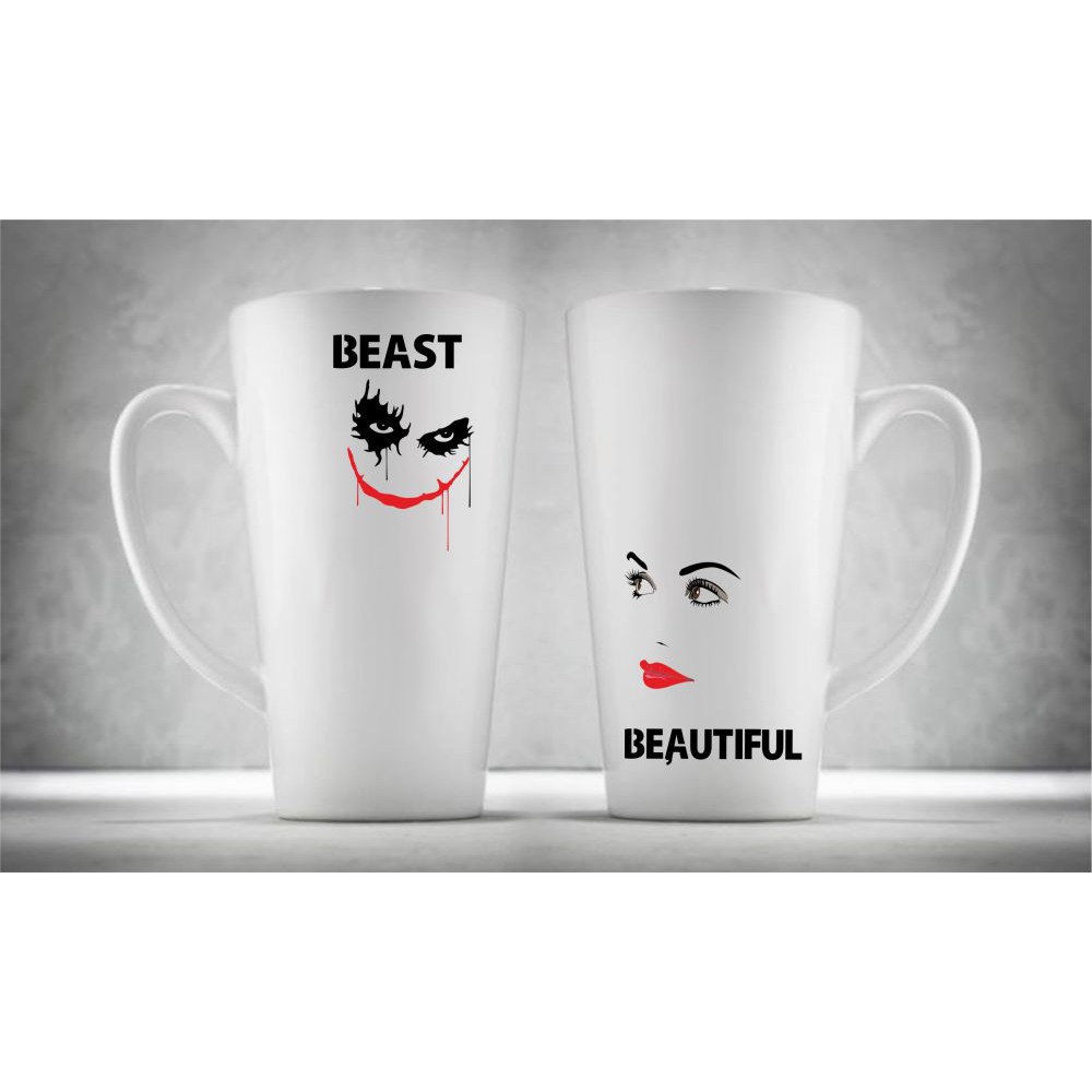 E-shop Hrnčeky pre páry Latte, Beautiful &amp; Beast, 2ks x 450ml