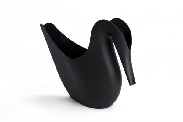 E-shop Kanvička na zalievanie Qualy Swan, čierna, 35cm