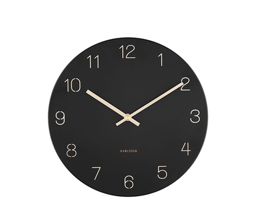 Nástenné hodiny Karlsson KA5788BK Charm Engraved Numbers, 30 cm 