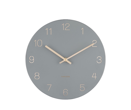Nástenné hodiny Karlsson KA5788GY Charm Engraved Numbers, 30 cm 