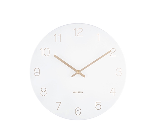 Nástenné hodiny Karlsson KA5788WH Charm Engraved Numbers, 30 cm 