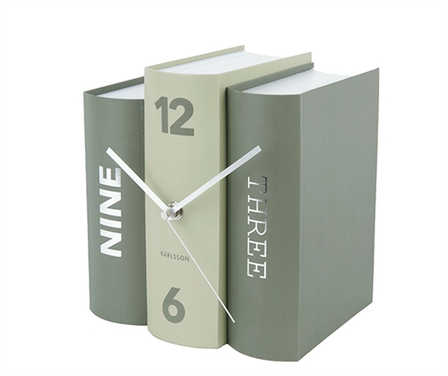 E-shop Stolové hodiny Karlsson Kniha KA5756GR, 20 cm