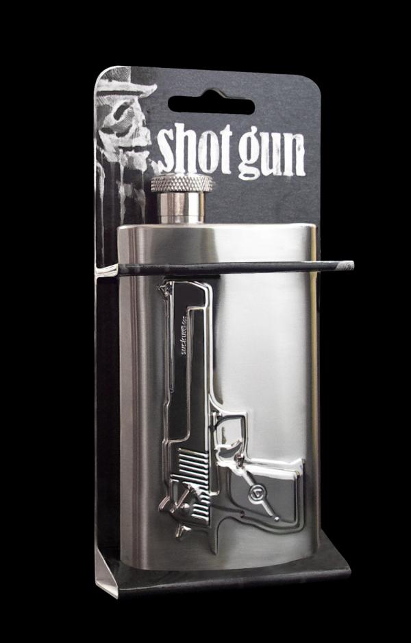 E-shop Likérka s reliéfom SUCK UK Shot Gun Flask