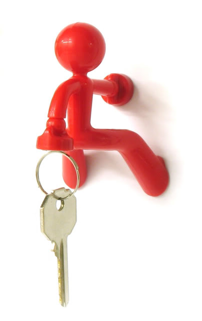 Magnetický držiak kľúčov Peleg DESIGN Key Pete, červený 